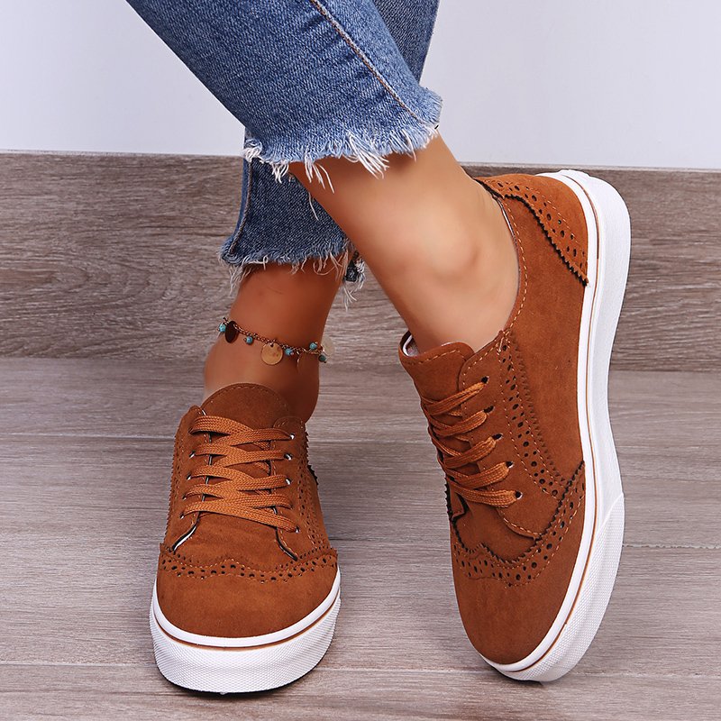 Lace Up Suedette Flat Sneakers Aqui s Fashion Fix Online Boutique