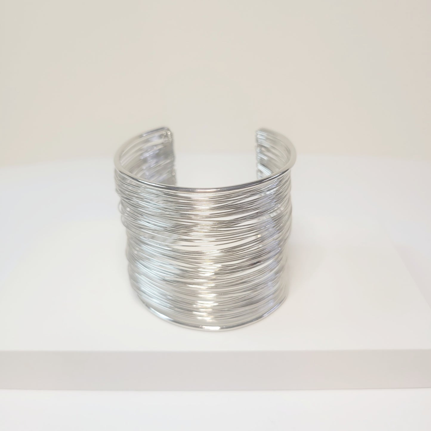 Simple Style Silver-toned Cuff