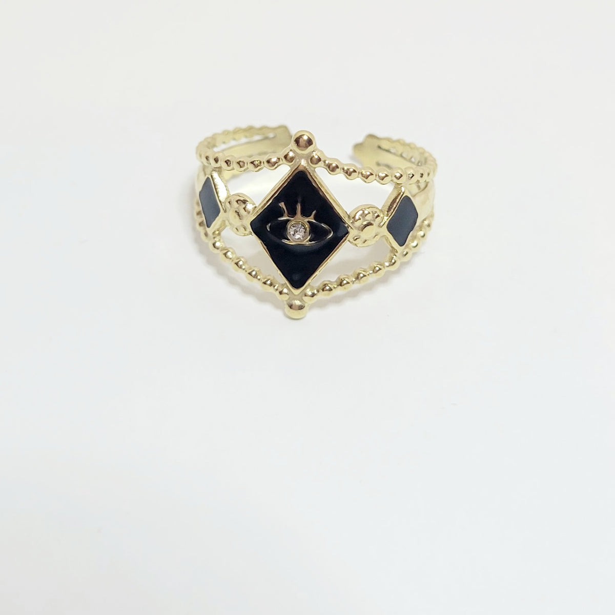 Gold and Black Mystic Eye Ring