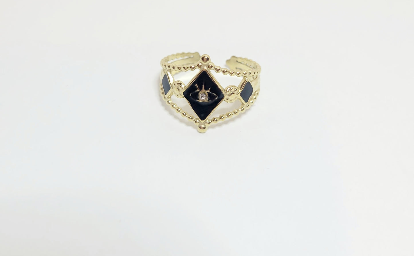 Gold and Black Mystic Eye Ring