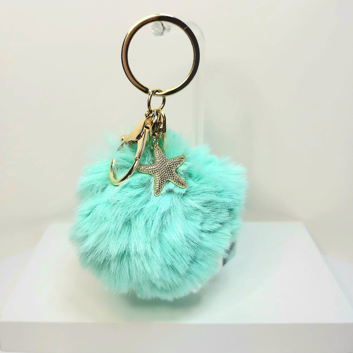 Turquoise Puff KeyChain