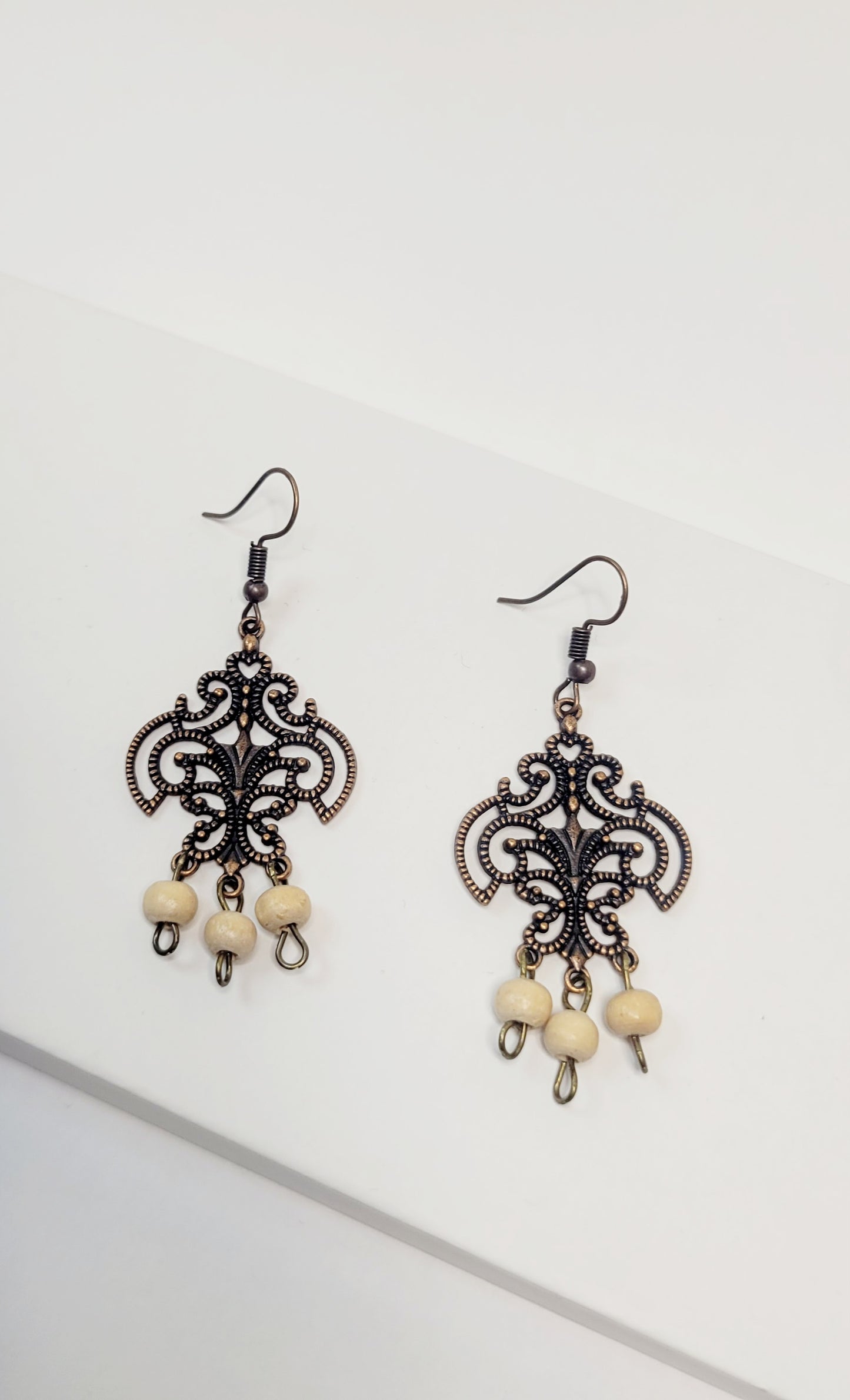 Filigree Style Bronze Earrings