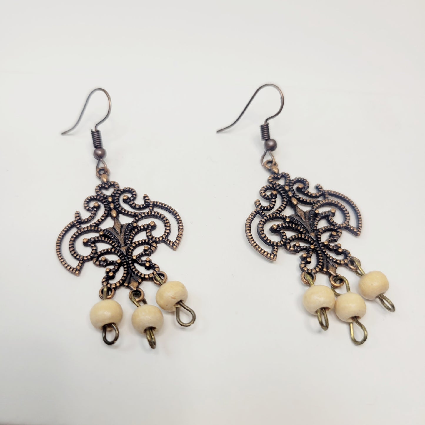 Filigree Style Bronze Earrings