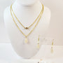 Gold and Ivory Necklace Set. Handmade.