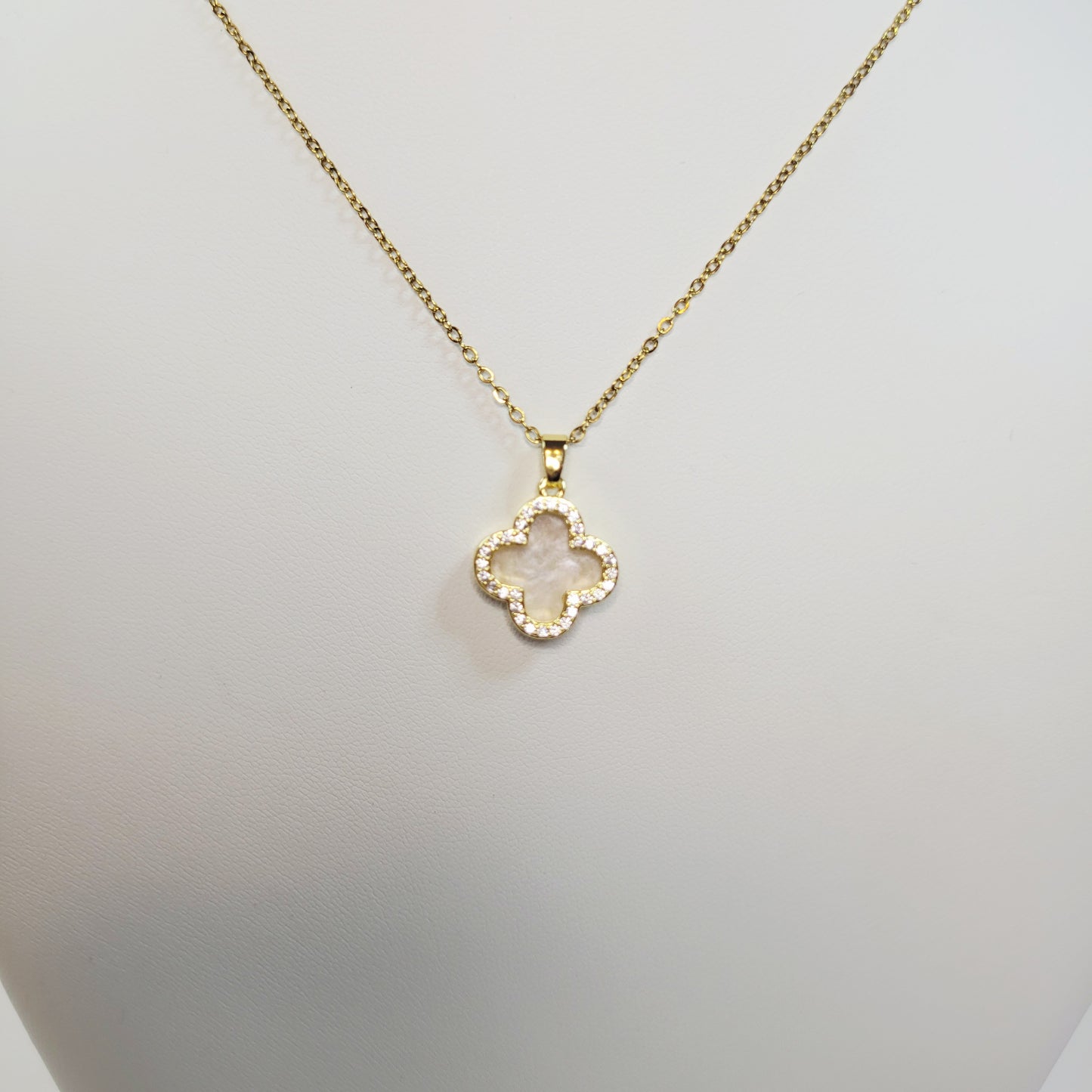 Dual Clove Rhinestone Pendant. Gold and Silver tones.