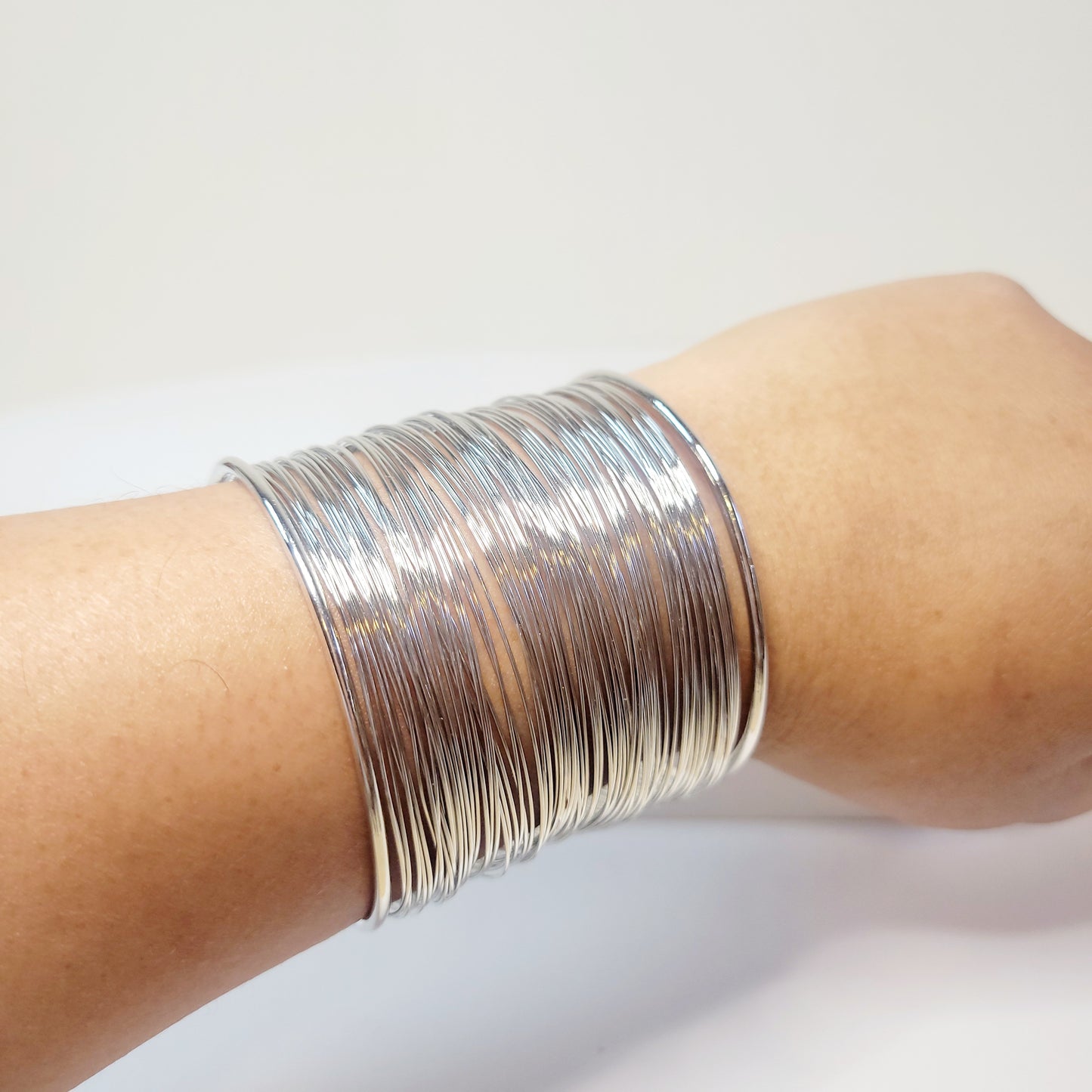 Simple Style Silver-toned Cuff