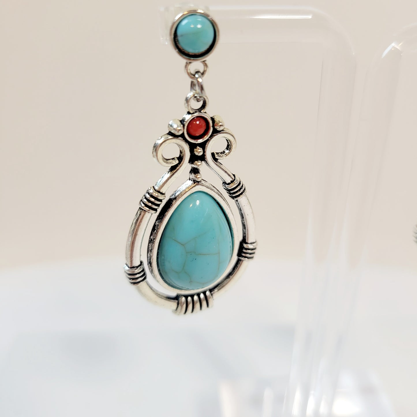 Boho Style Turquoise Drop Earrings.