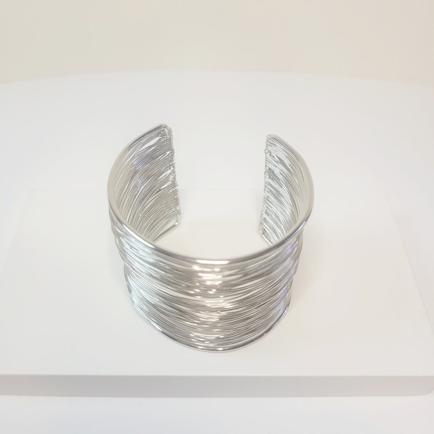 Simple Style Silver-toned Cuff
