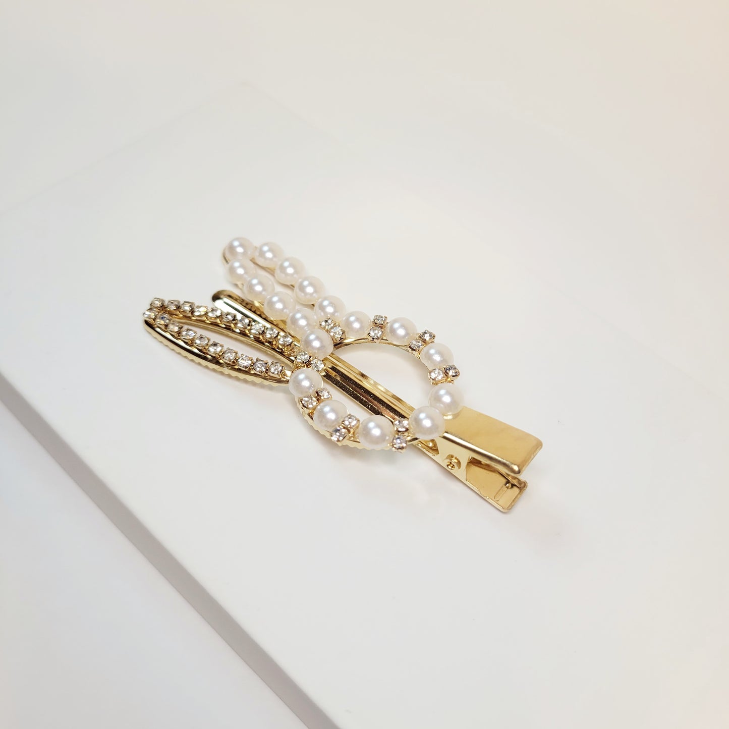 Pearl & Rhinestone Rabbit Ears Hair Clip