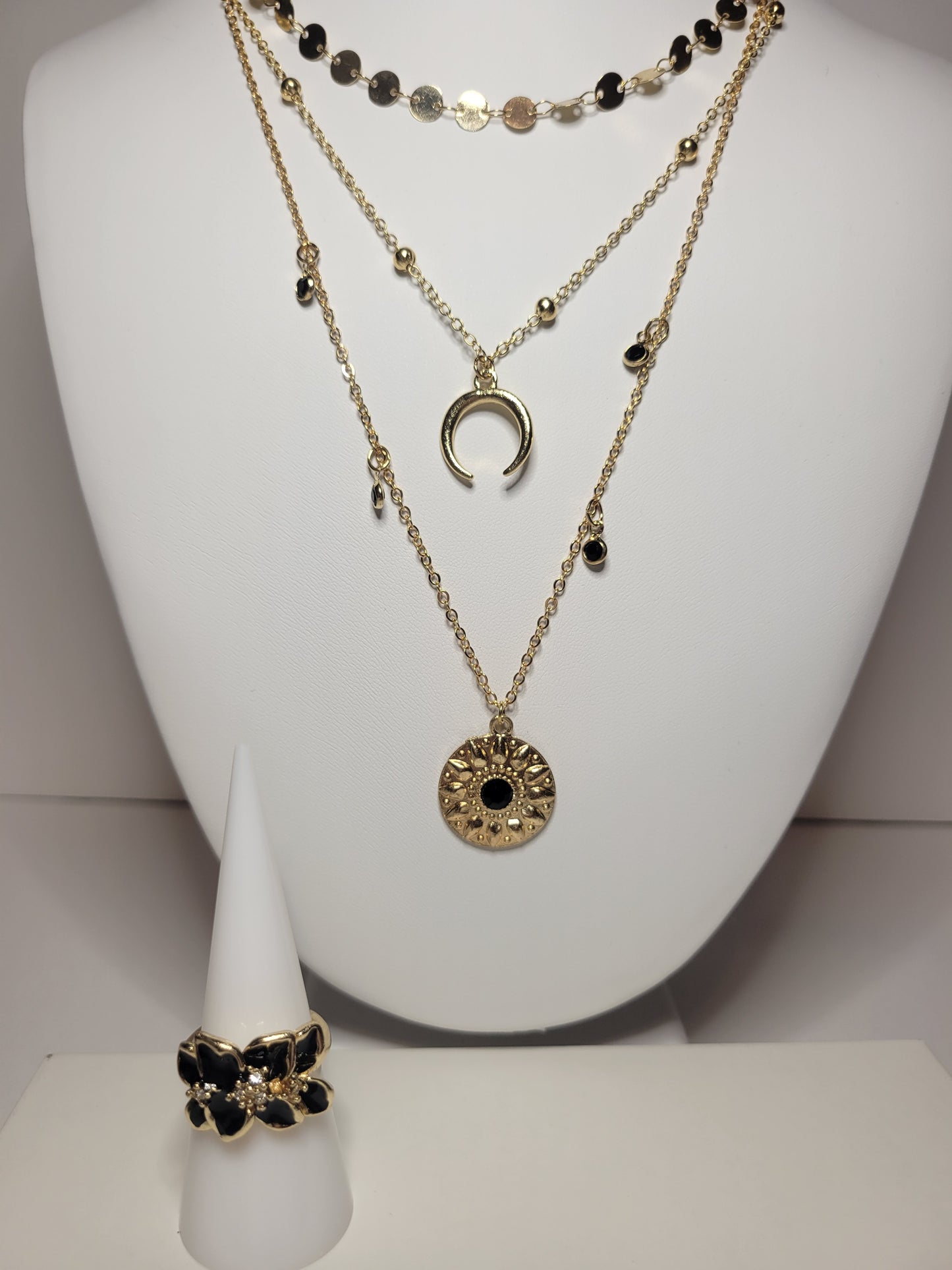 Mystic Black Necklace. Handmade.