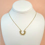 Open Sun Necklace. Gold or silver toned.